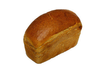 loaf of whole rye bread isolated