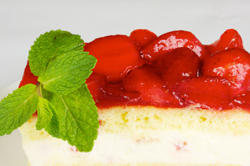 cake with strawberry topping