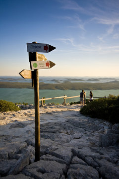 Sign post on Vrana lake
