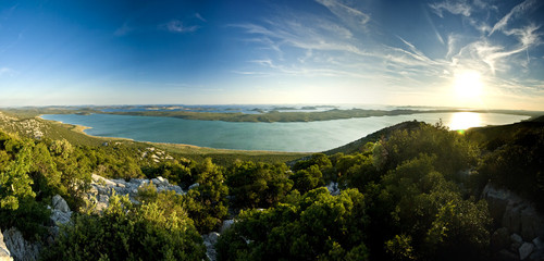 Beautiful view on Vrana lake and islands