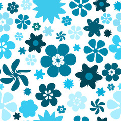 seamless flower pattern in blue