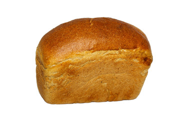loaf of whole rye bread isolated