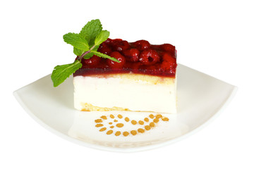 Raspberry cake isolated
