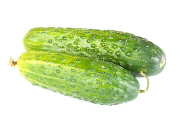 two cucumbers isolated
