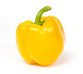 yellow pepper paprika on white background isolated
