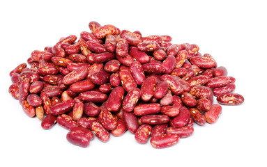 dried beans on white background
