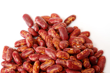 dried red beans on white background