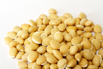pile soybean on background