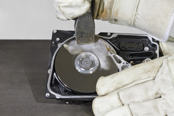 working with chisel on an open hard drive