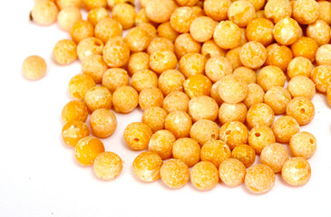 A small handful of chick-pea. Beans isolated on a white backgrou