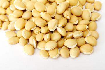 pile soybean on background