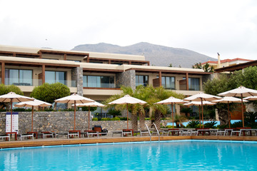 Swimming pool at luxury villa, Rhodes Greece