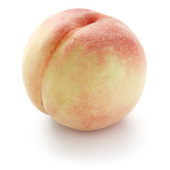 fresh white peach on white background