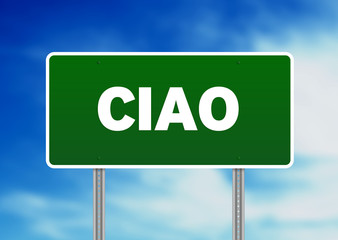 Ciao Road Sign