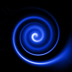 Tourbillon bleu sur fond noir