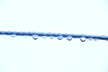 water drops on clothesline