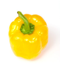 yellow pepper paprika on white background isolated
