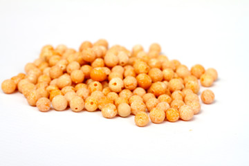 A small handful of chick-pea. Beans isolated on a white backgrou