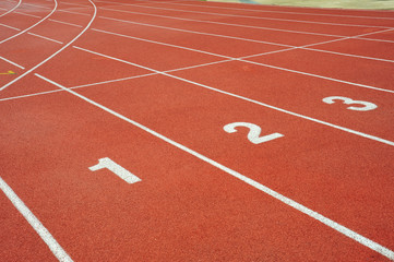 Abstract View Of  Running Track With Lane Numbers