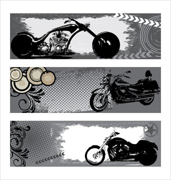 grunge motorbike banners