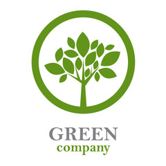 Logo green tree, forestry companies # Vector