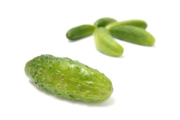 Cucumbers on a white background
