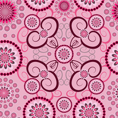 Flower pattern on pink background