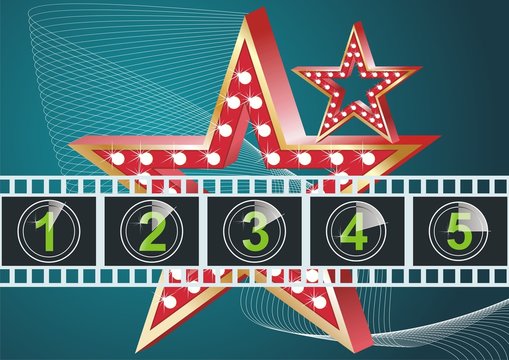 Star shape neon for poster at cinema event