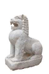 Fototapeta na wymiar Leo statue,Thai style molding art