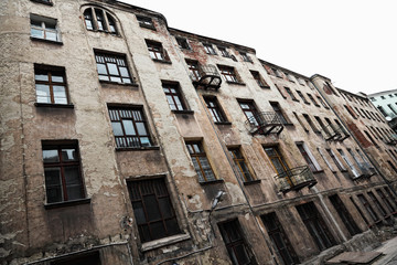 old grunge house in lodz centre town