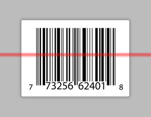 barcode with a laser scanning it.