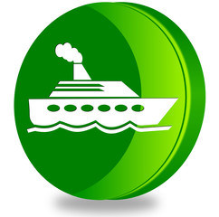 Cruise ship glossy icon