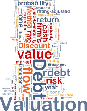 Debt valuation background concept