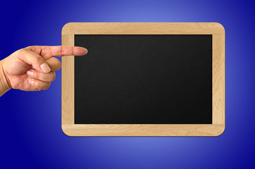 Hands and blackboard