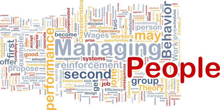 Managing people background concept