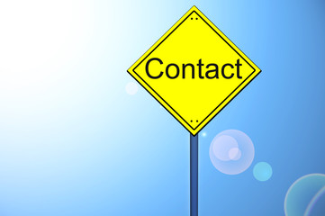 Contact on road sign