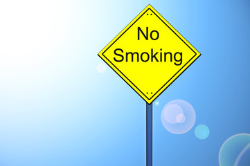 No smoking on road sign