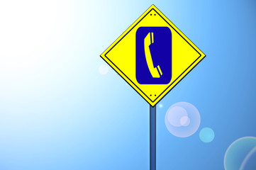 Phone shape on road sign