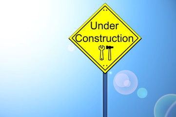 Under construction on road sign