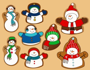 snowman ginger cookies