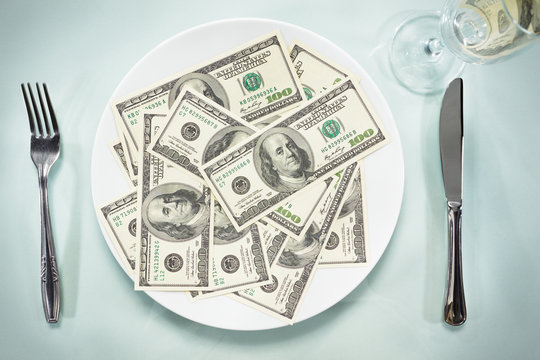 Dollar on the plate