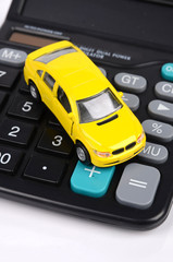 Toy car and calculator
