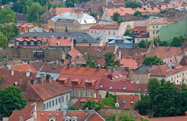 Fototapeta na wymiar Wilno stare dachy miasta