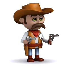 Photo sur Plexiglas Far West Le shérif 3d règle quelques problèmes avec ses armes à feu