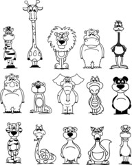 Obraz premium Набор мультфильм животных