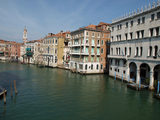 Fototapeta na wymiar Venice - Exquisite antique buildings along Canal Grande
