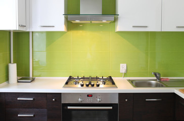 modern domestic Kitchen, stylish interior design
