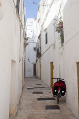 Cisternino (Brindisi, Puglia, Italy): Old town and bicycle