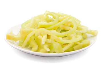 cut peppers in a plate