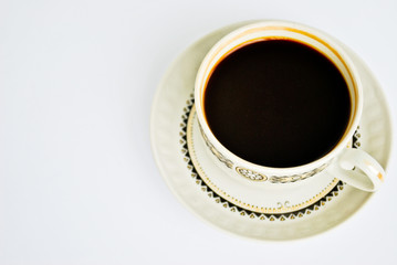 Black coffee isolated on white